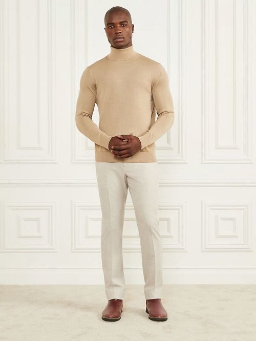 Guess Merino Wool Turtleneck Sweater Beige | GUESS-SN30902