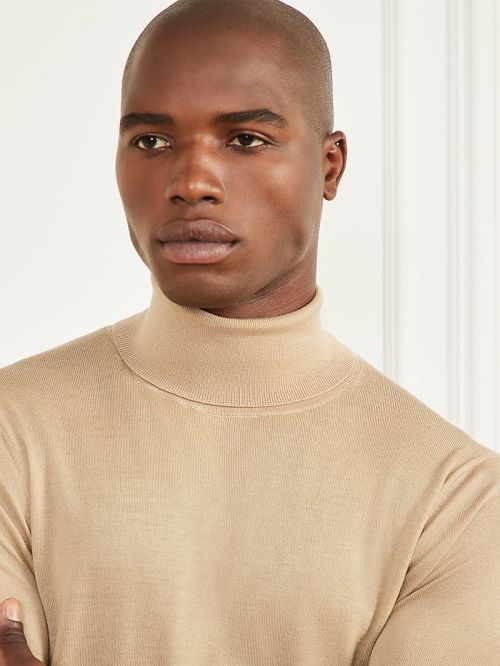 Guess Merino Wool Turtleneck Sweater Beige | GUESS-SN30902