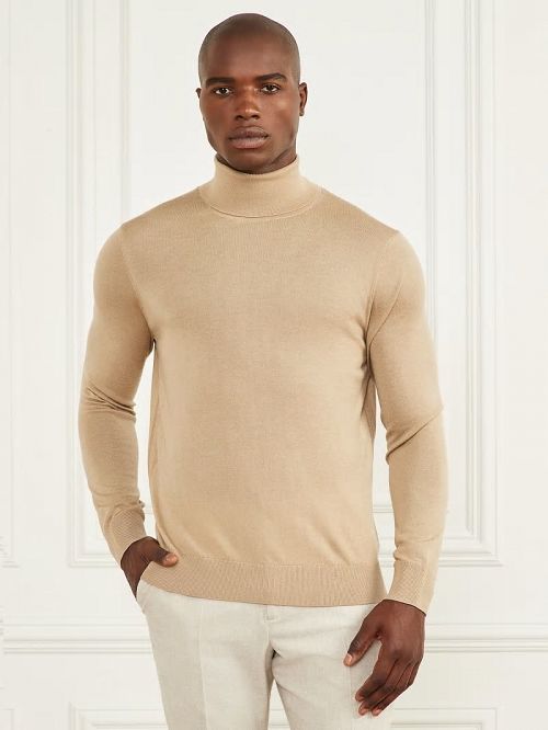 Guess Merino Wool Turtleneck Sweater Beige | GUESS-SN30902