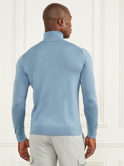 Guess Merino Wool Turtleneck Sweater Blauw | GUESS-SN31017