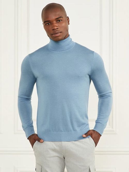 Guess Merino Wool Turtleneck Sweater Blauw | GUESS-SN31017