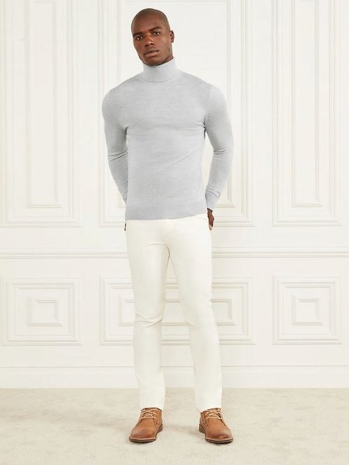 Guess Merino Wool Turtleneck Sweater Grijs | GUESS-SN30944