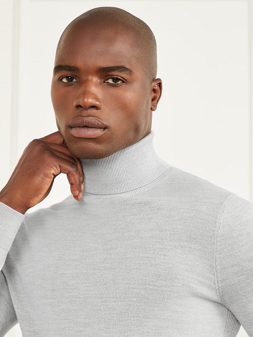 Guess Merino Wool Turtleneck Sweater Grijs | GUESS-SN30944