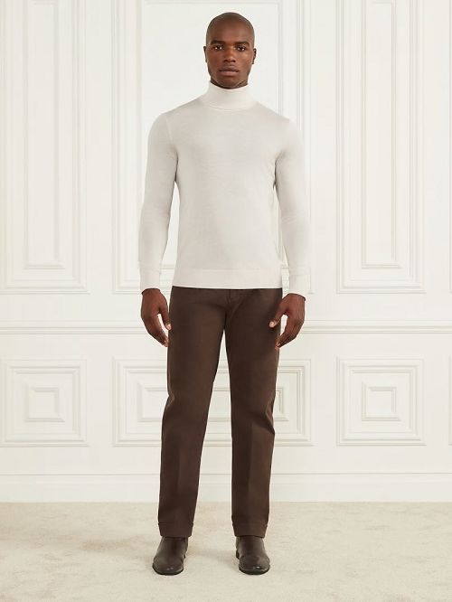 Guess Merino Wool Turtleneck Sweater Wit | GUESS-SN30948