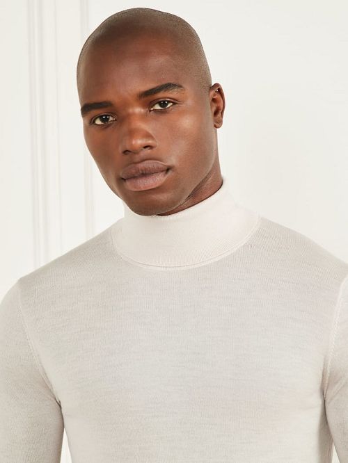Guess Merino Wool Turtleneck Sweater Wit | GUESS-SN30948