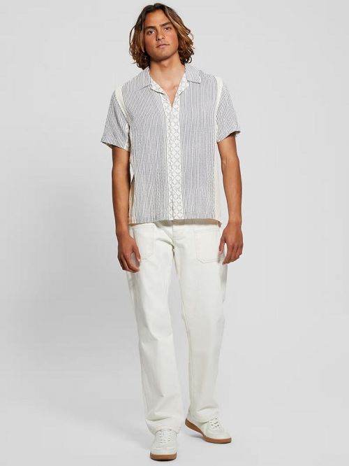 Guess Meyer Dobby Shirt Blauw | GUESS-SN31272