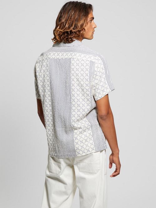 Guess Meyer Dobby Shirt Blauw | GUESS-SN31272