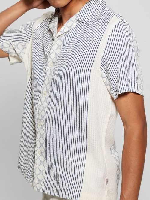 Guess Meyer Dobby Shirt Blauw | GUESS-SN31272