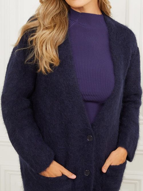 Guess Michaela Alpaca-Blend Cardigan Blauw | GUESS-SN27942