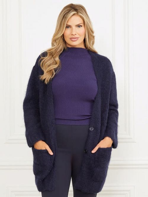 Guess Michaela Alpaca-Blend Cardigan Blauw | GUESS-SN27942