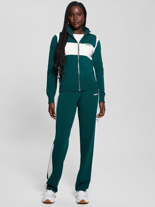 Guess Michela Color-Block Sweater Jacket Groen | GUESS-SN28407