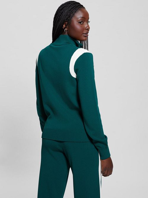 Guess Michela Color-Block Sweater Jacket Groen | GUESS-SN28407
