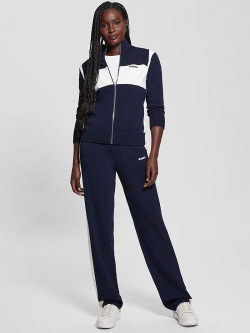 Guess Michela Color-Block Sweater Jacket Blauw | GUESS-SN28418