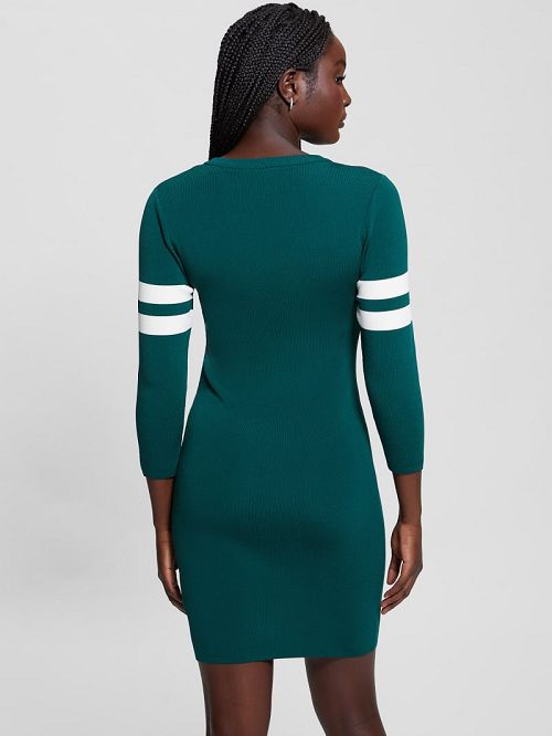 Guess Michela Varsity Sweater Dress Groen | GUESS-SN27030