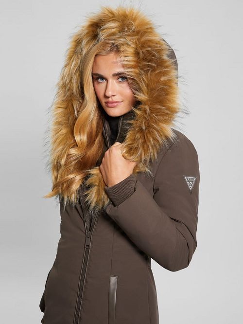 Guess Mid-Length Puffer Jacket Bruin | GUESS-SN28024
