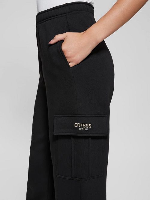 Guess Midge Signature Cargo Pants Zwart | GUESS-SN28468