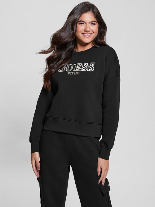 Guess Midge Signature Sweatshirt Zwart | GUESS-SN28411