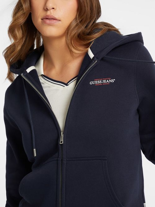 Guess Mini American Tradition Zip-Up Sweatshirt Blauw | GUESS-SN28354
