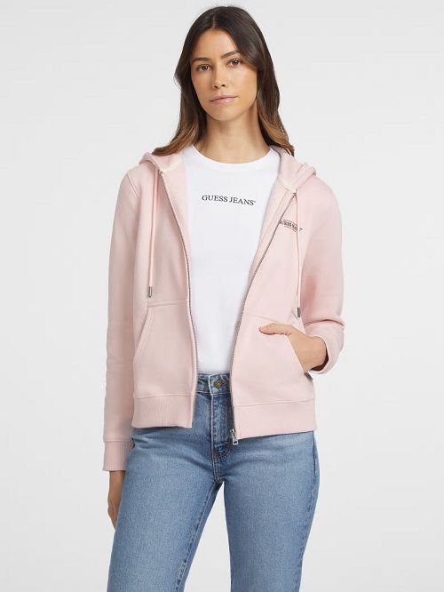 Guess Mini American Tradition Zip-Up Sweatshirt Roze | GUESS-SN28365