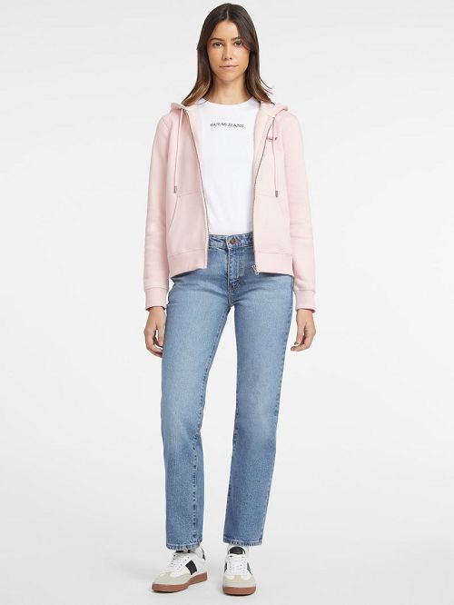Guess Mini American Tradition Zip-Up Sweatshirt Roze | GUESS-SN28365