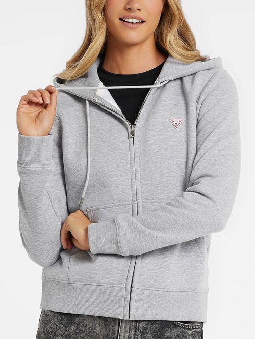 Guess Mini Patch Zip-Up Sweatshirt Grijs | GUESS-SN28384