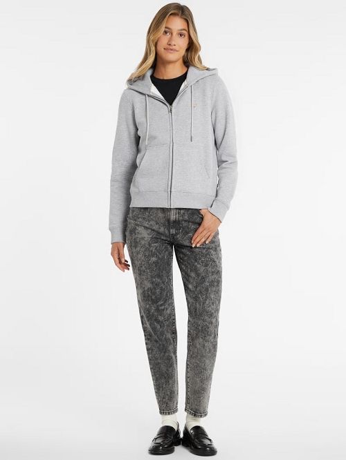 Guess Mini Patch Zip-Up Sweatshirt Grijs | GUESS-SN28384