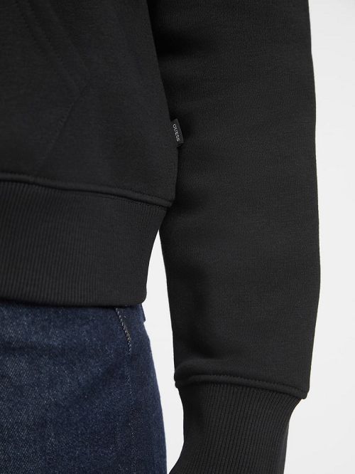 Guess Mini Patch Zip-Up Sweatshirt Zwart | GUESS-SN28370
