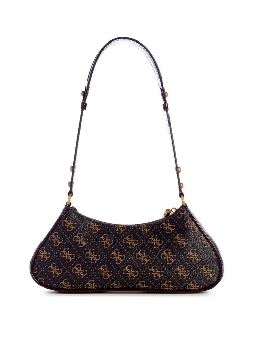 Guess Mintha Mini Top-Zip Shoulder Bag Bruin | GUESS-SN29061