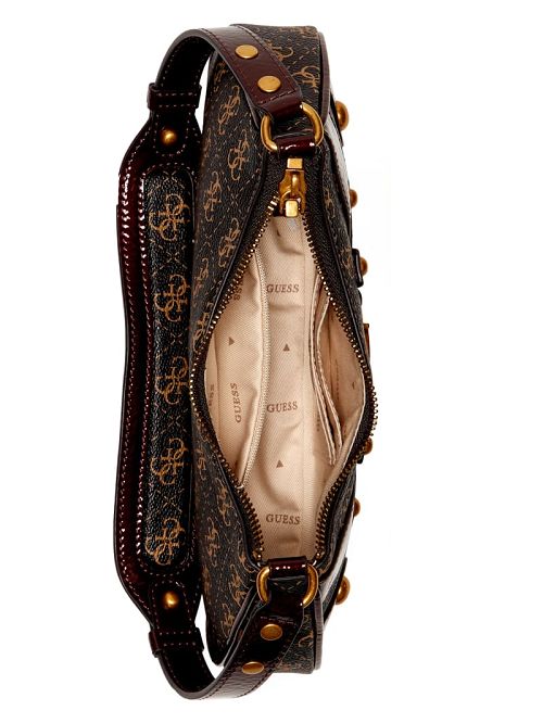 Guess Mintha Mini Top-Zip Shoulder Bag Bruin | GUESS-SN29061
