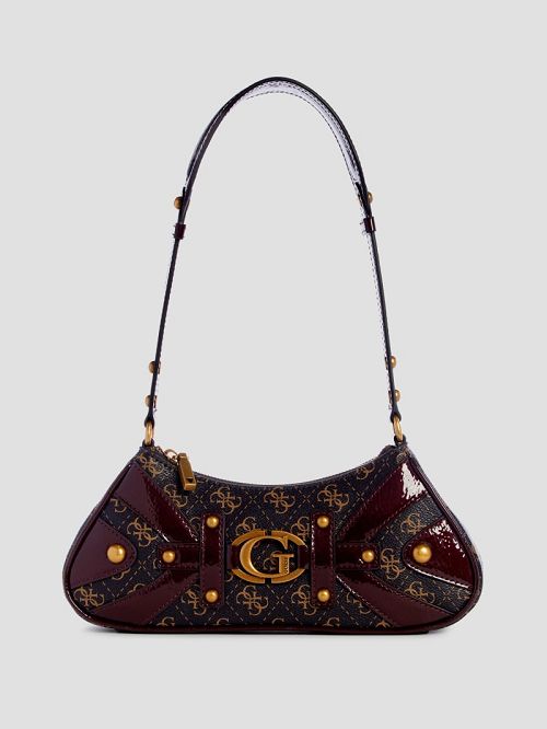 Guess Mintha Mini Top-Zip Shoulder Bag Bruin | GUESS-SN29061