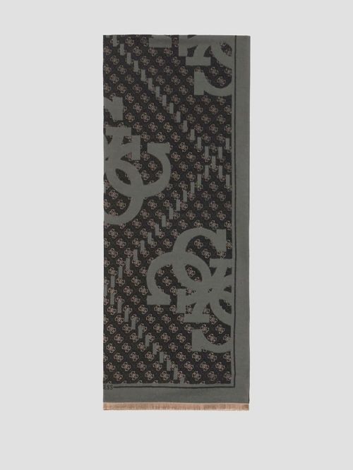 Guess Mito Quattro G Jacquard Scarf Zwart | GUESS-SN31854