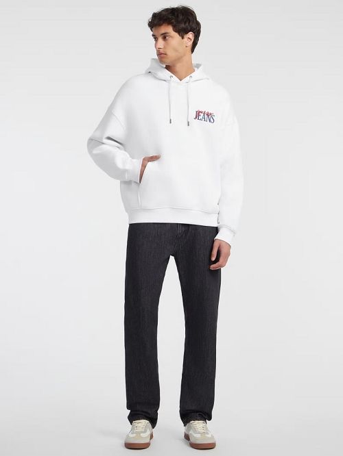 Guess Mixed Chest Logo Hoodie Wit | GUESS-SN30984
