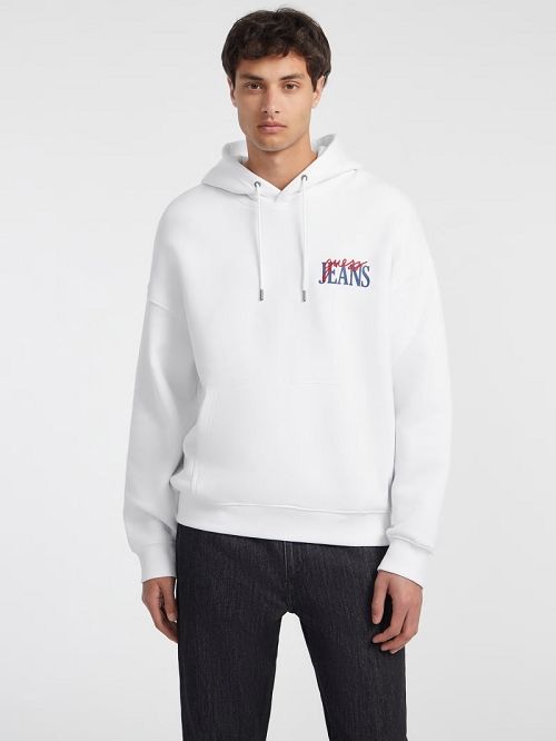 Guess Mixed Chest Logo Hoodie Wit | GUESS-SN30984
