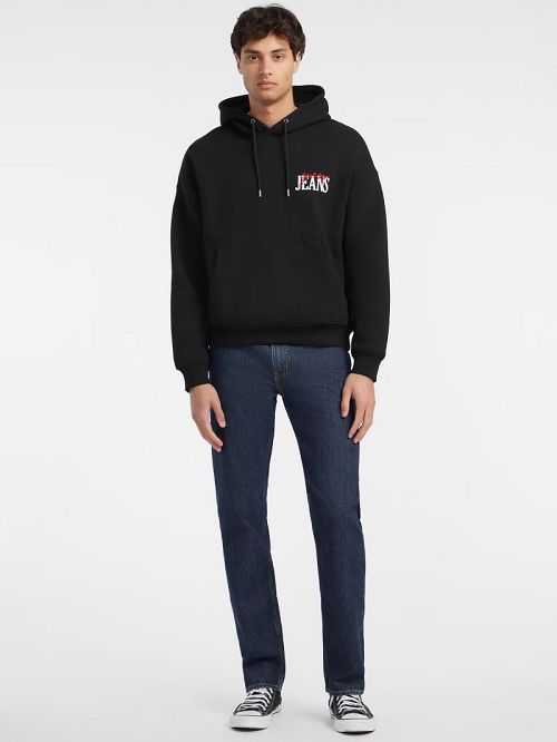 Guess Mixed Chest Logo Hoodie Zwart | GUESS-SN30958