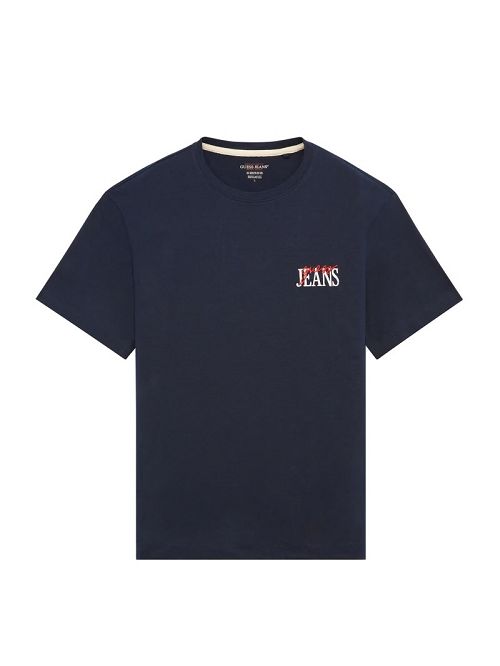 Guess Mixed Chest Logo Tee Blauw | GUESS-SN30513