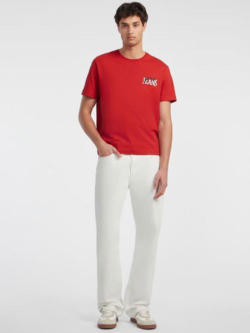 Guess Mixed Chest Logo Tee Rood | GUESS-SN30502