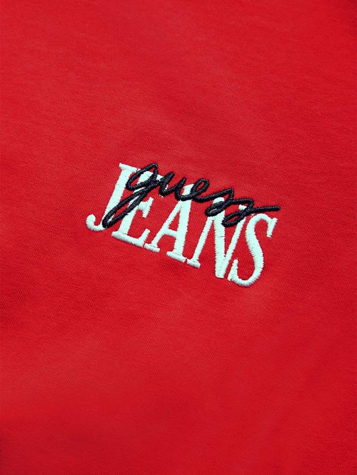 Guess Mixed Chest Logo Tee Rood | GUESS-SN30502