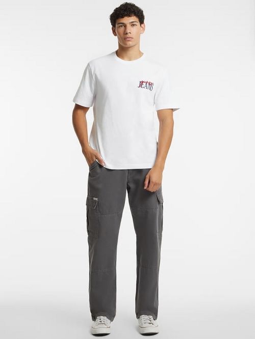 Guess Mixed Chest Logo Tee Wit | GUESS-SN30565