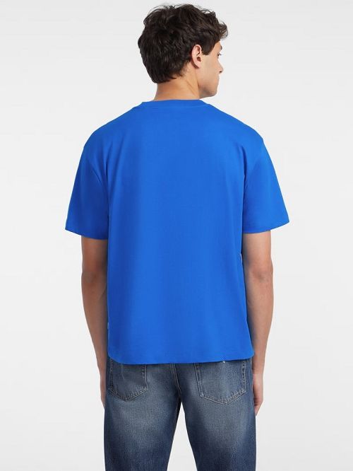 Guess Mixed Logo Tee Blauw | GUESS-SN30490