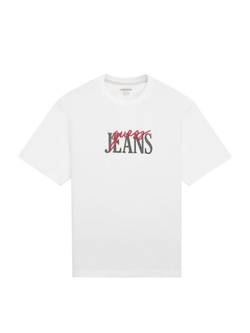 Guess Mixed Logo Tee Wit | GUESS-SN30492
