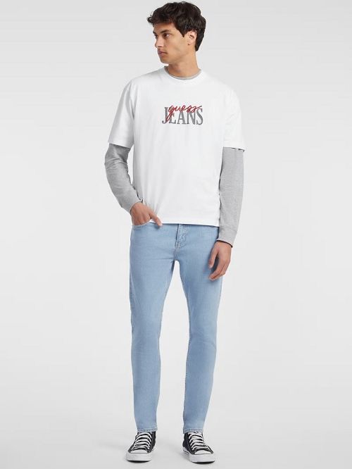 Guess Mixed Logo Tee Wit | GUESS-SN30492
