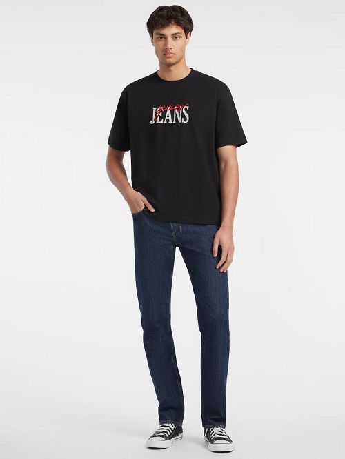 Guess Mixed Logo Tee Zwart | GUESS-SN30606