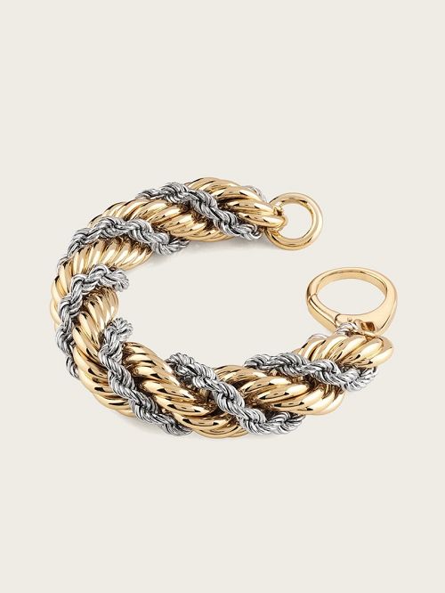 Guess Mixed Metal Double Rope Bracelet Goud | GUESS-SN30333