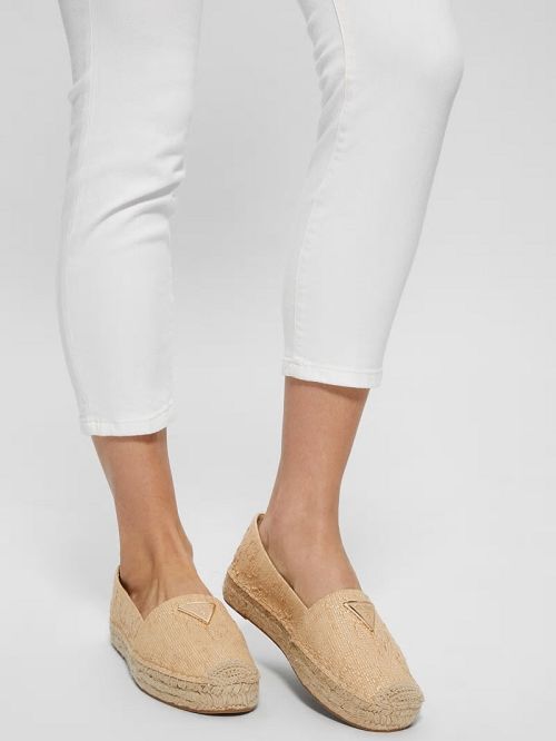 Guess Mones Espadrille Flats Beige | GUESS-SN29879