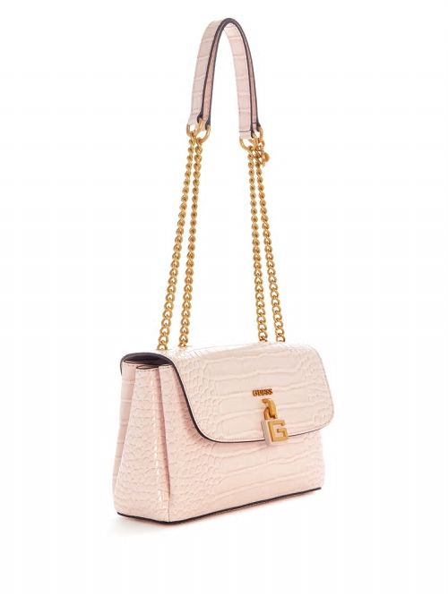 Guess Montreal Faux-Crocodile Convertible Crossbody Roze | GUESS-SN28804