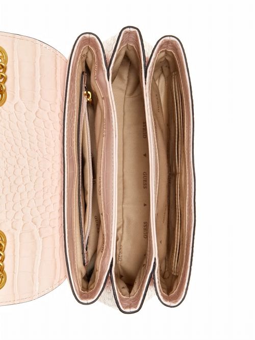 Guess Montreal Faux-Crocodile Convertible Crossbody Roze | GUESS-SN28804