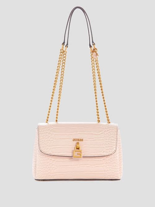 Guess Montreal Faux-Crocodile Convertible Crossbody Roze | GUESS-SN28804