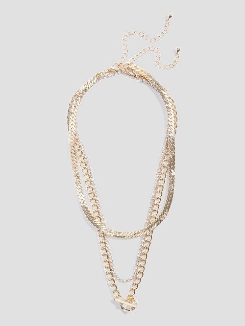Guess Multi-Tone Layered Toggle Necklace Goud | GUESS-SN30265