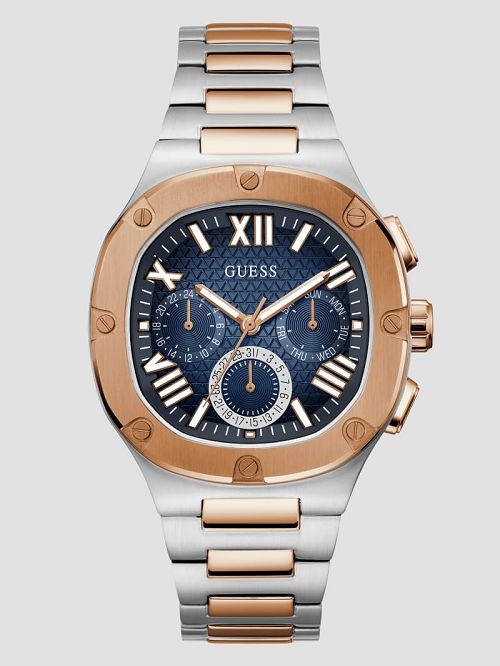 Guess Multi-Tone and Blue Multifunction Watch Zilver | GUESS-SN31607