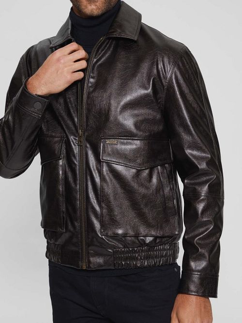 Guess Multipocketed Aviator Flight Jacket Bruin | GUESS-SN30877
